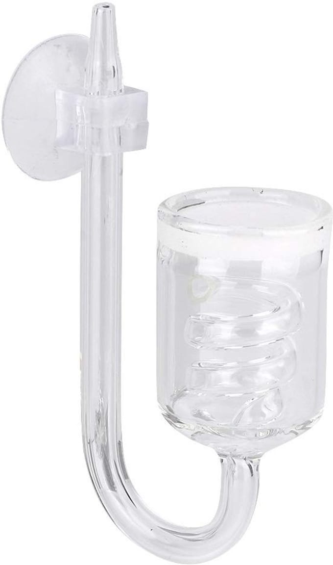 Dailygoods- CO2 Atomizer - Transparante Glas CO2 Verstuiver - Aquarium Diffuser - Antislip Zuignap - Schokbestendig - 43g Gewicht