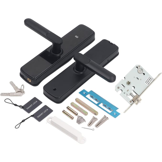 Serrure de sécurité électronique à induction pour porte, déverrouillage par mot de passe et clé par carte IC black