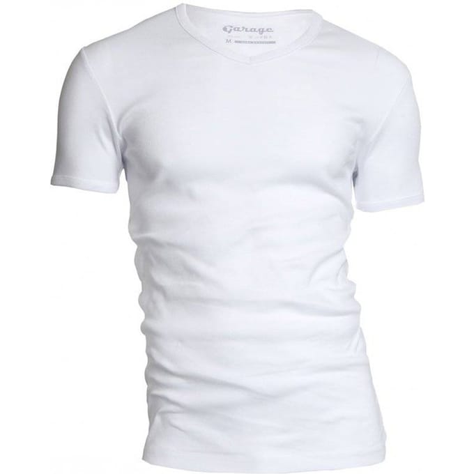 Garage 302 - Semi Bodyfit T-shirt V- hals korte mouw wit