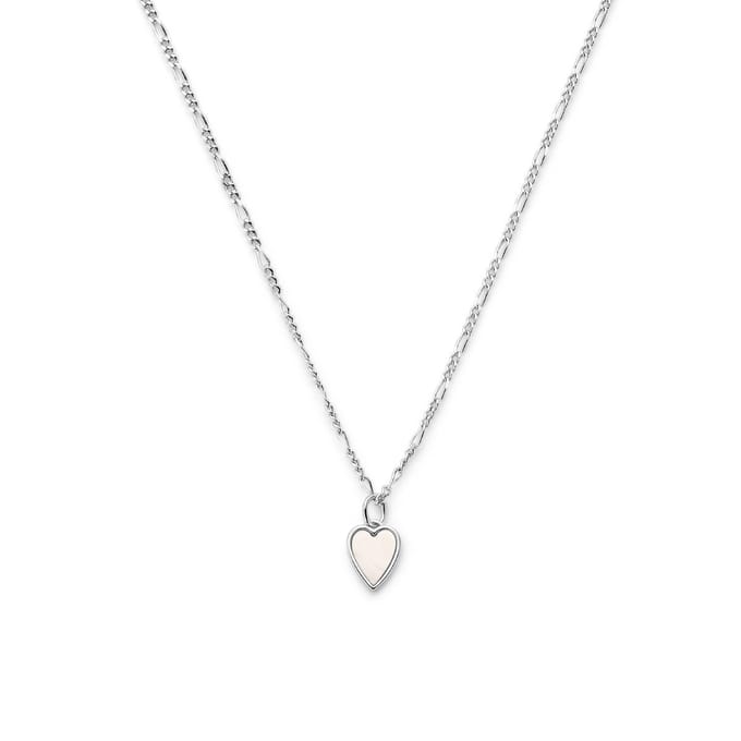 zilver gerhodineerd collier hart parelmoer 41 + 4 cm 1336786