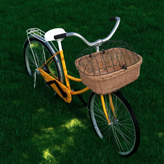 vidaXL - Fietsstuurmand - met - deksel - 50x45x35 - cm - natuurlijk - wilgen