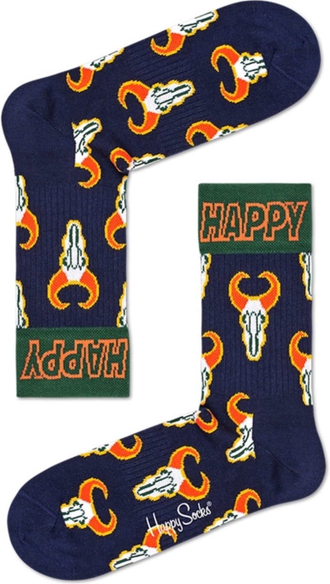 Happy Socks Athletic Buffalo Mid High Sock Blauw