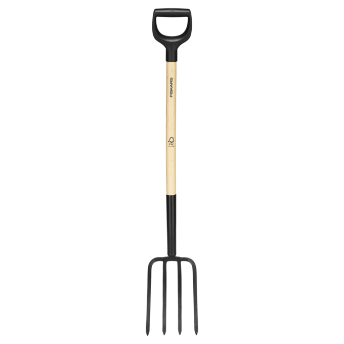 Fiskars Solid Spitvork Met Houten Steel