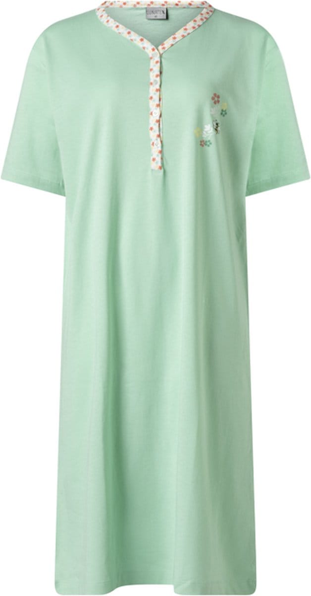 Lunatex - dames nachthemd 224163 - korte mouw - groen - maat L