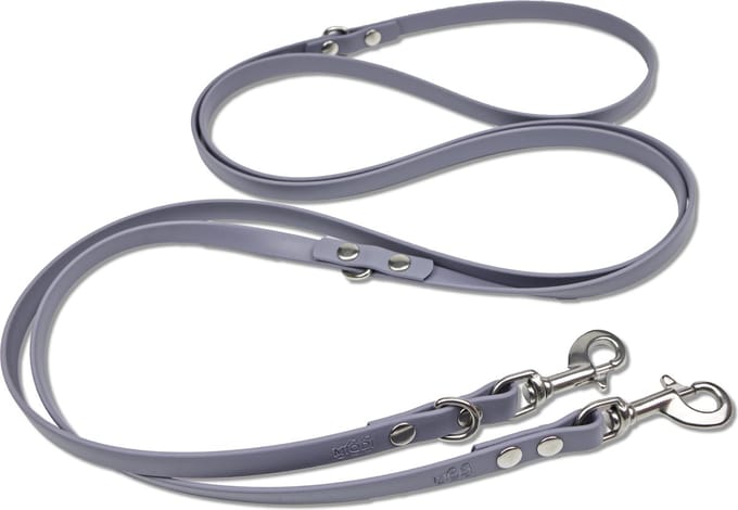 Miqdi - verstelbare, handsfree hondenriem van BioThane®- 3 meter lang - grijs - M - voor middelmaat hond