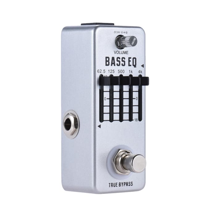 Rowin Basgitaar Equalizer Effectpedaal 5 Bands EQ Aluminiumlegering Body True Bypass black