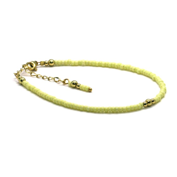 Heaven Eleven - dames - Enkelbandjes - Goud RVS - geel - 3mm - verstelbaar 23cm + 4cm