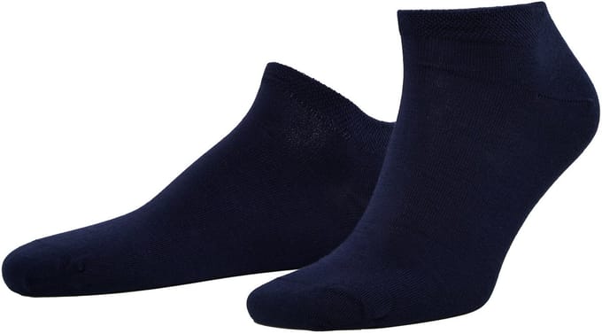 JP 1880 - Heren - sneakersokken set van 2 uni - Donkermarine - Maat 43+