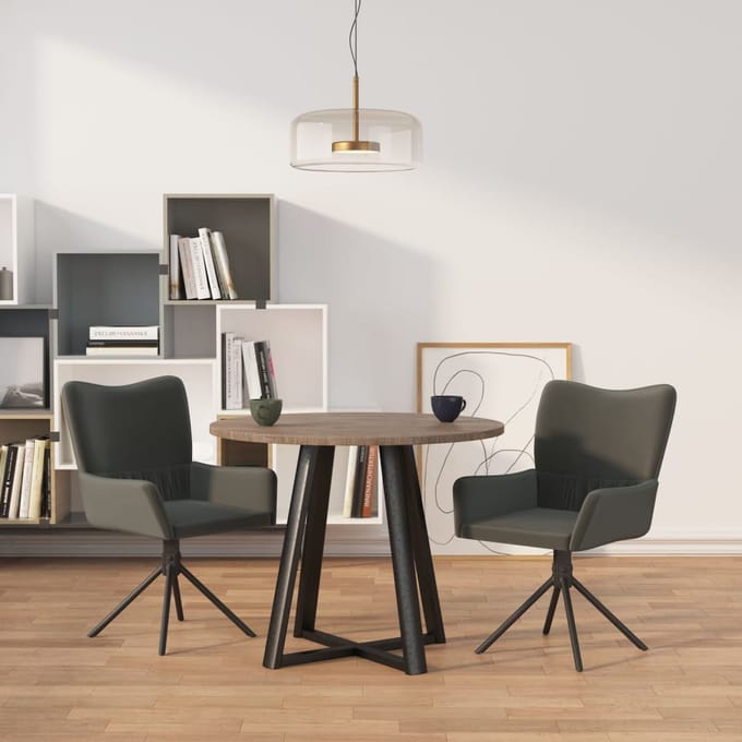 vidaXL - Eetkamerstoelen - draaibaar - 2 - st - fluweel - donkergrijs
