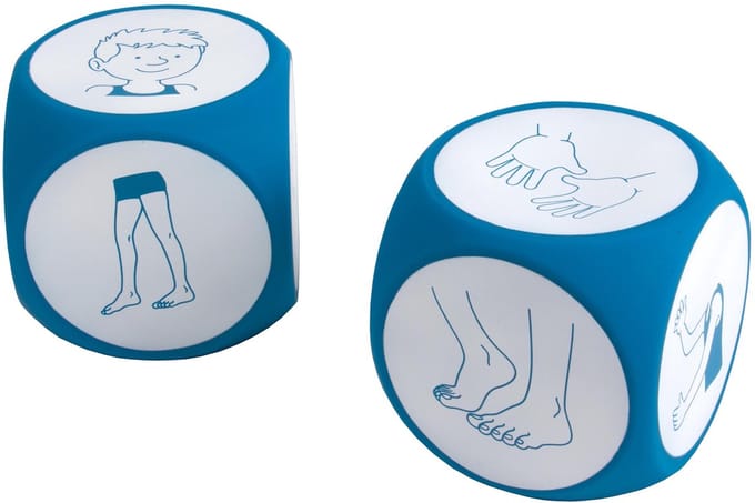 Dobbelsteen 10cm met activiteiten kunststof - Educo - Educatief speelgoed