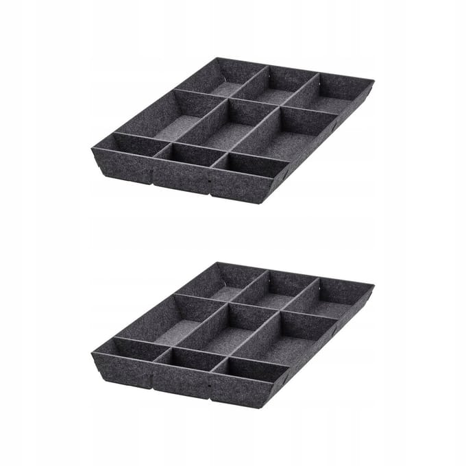 2x UPPDATERA Verstelbare Lade-Organizer - Grijs 40 cm