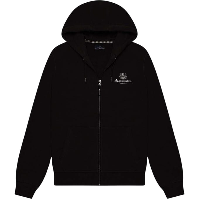 Aquascutum Active Small Logo Full-Zip Zwarte Hoodie