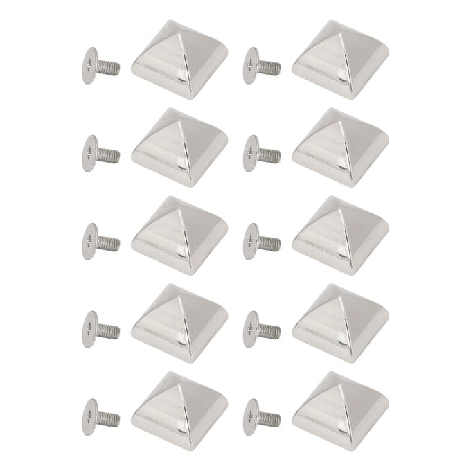 20 Sets Vierkante Puntige Schroefklinknagels Set Zinklegering Piramide Punk Lederwaren Tassen Reparatiekits voor zilver