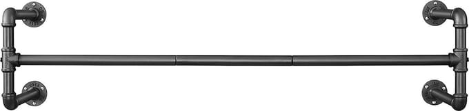 FurnStar kledingrek - 110 x 30 x 29,3 cm - Zwart - Metaal