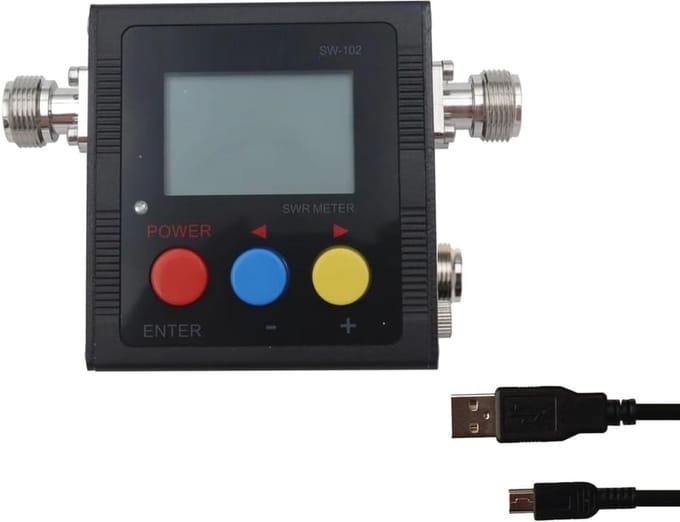 Digitale VHF/UHF Vermogens- en SWR-Meter 125-525 MHz SO239-Aansluiting