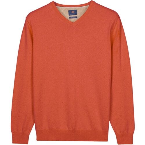 Baileys Trui Uni Color V-Neck Pima Cotton Terra / male