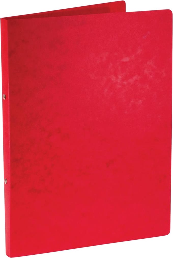 Bronyl ringmap, voor ft A4, uit glanskarton, 2 ringen van 16 mm, rood 24 stuks
