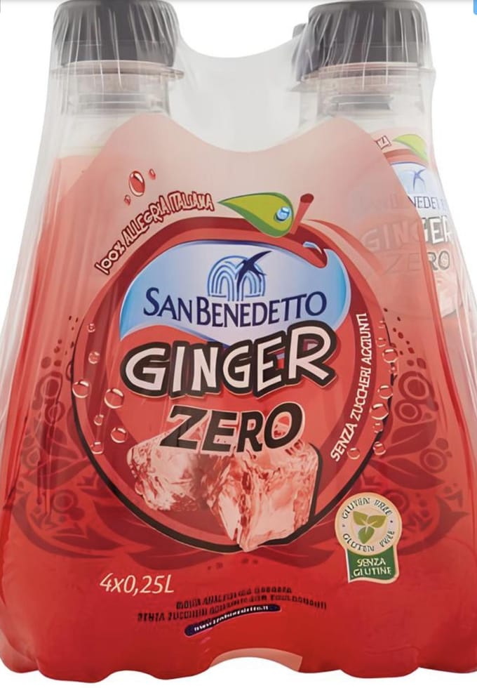 Boisson gazeuse gingembre zéro 4x250ml - san benedetto