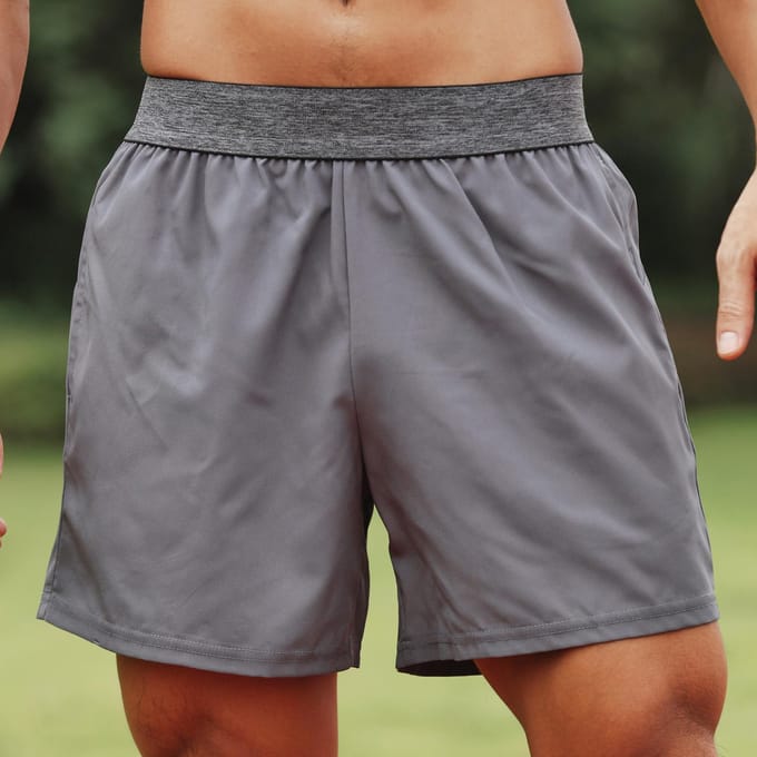 Short de Sport pour hommes, taille élastique, poche, boucle de serviette, course à pied, basket-ball, Gym, athlétique, coupe ample 3XL gris