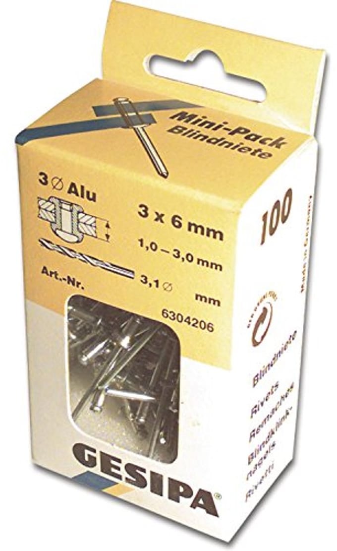 Handniettang mini-pack voor aluminium en staal - 100 stuks