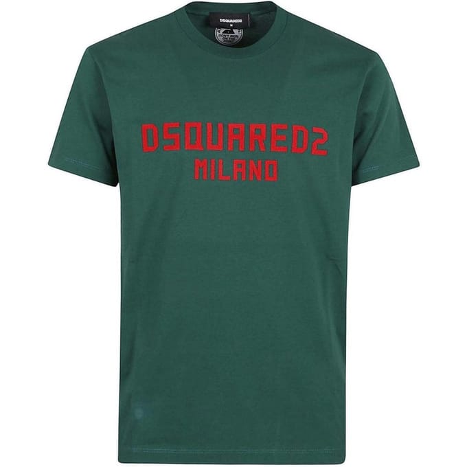 DSquared2 Heren Milano Katoen T-Shirt (Groen)