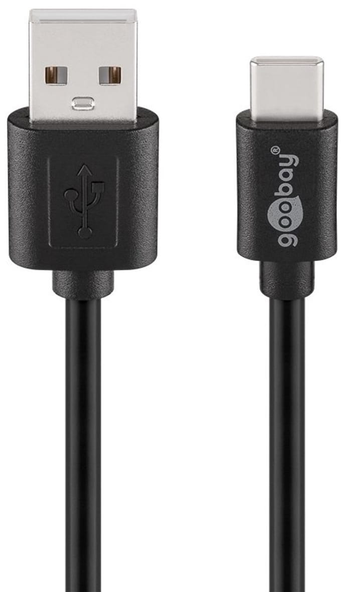 Goobay USB-C - USB-A kabel | USB2.0 | QC 18W | zwart | 1 meter