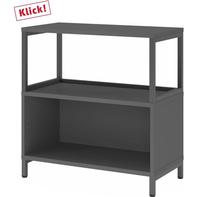 FlexWall | 2 OH | kast + lijst | met sokkelframe - Grafiet