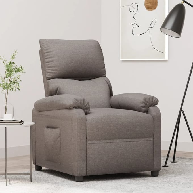 vidaXL - Fauteuil - verstelbaar - stof - taupe