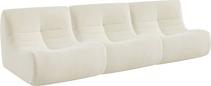sweeek - Set van 3 fauteuils boucléstof sokol 1 zitplaats