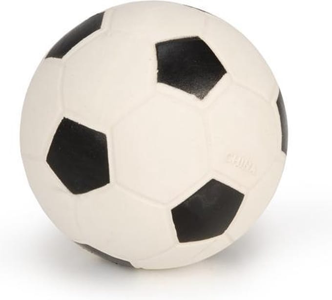 Beeztees Voetbal - Hondenspeelgoed - Zwart/Wit - 10,5x10,5x10,5 cm