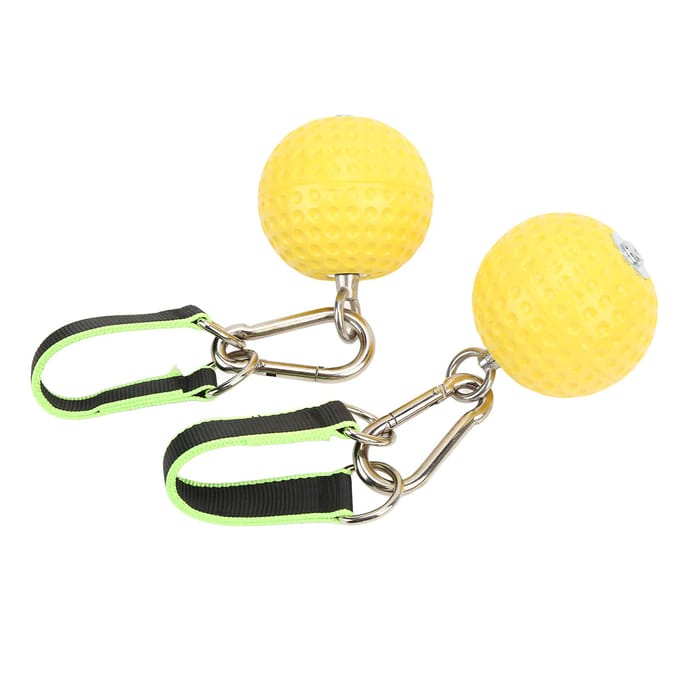 Ensemble de Poignées d'Escalade Traction Boule avec Boucle Sangle Fitness Antidérapant Entraînement Force Bras yellow