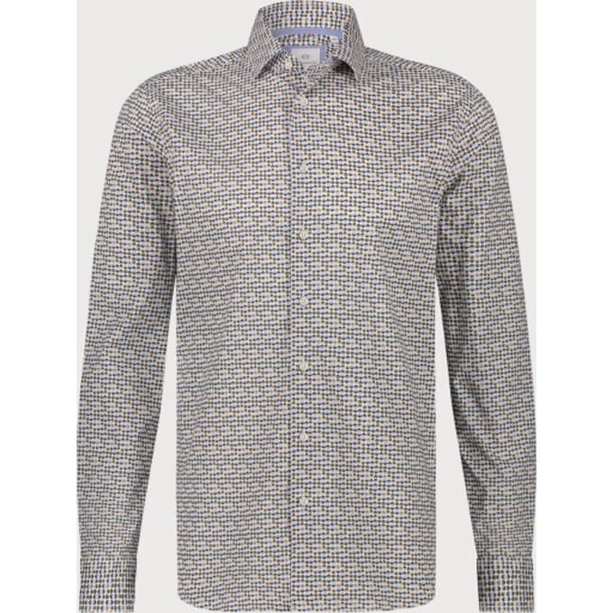 Blue Industry Het retro print overhemd |