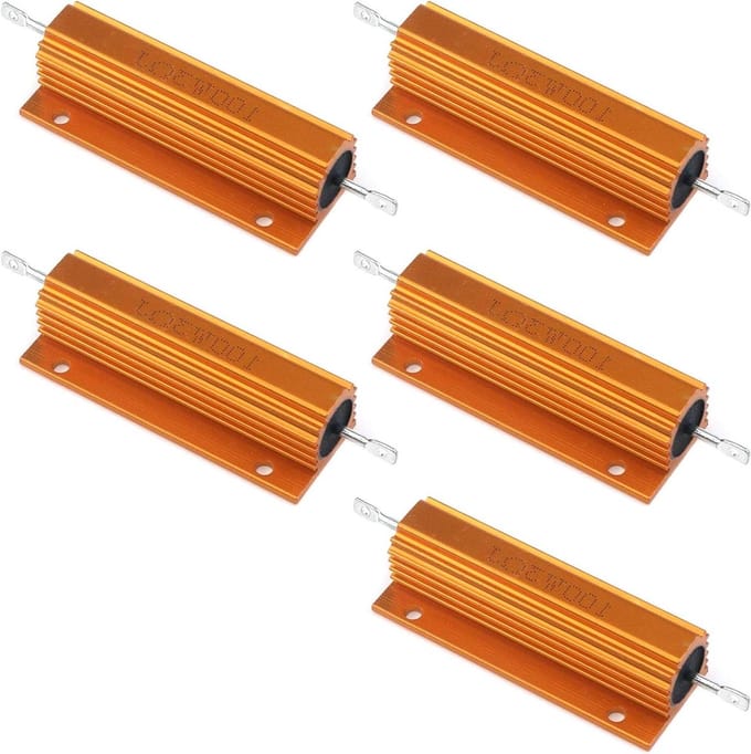 Weerstand Set - Componenten - Industriële Controle - Aluminium Behuizing - 100W 3 Ohm - Goud