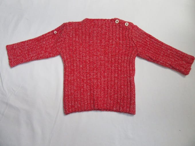 petit bateau , unie , trui , gebreid , rood , 6 maand 67