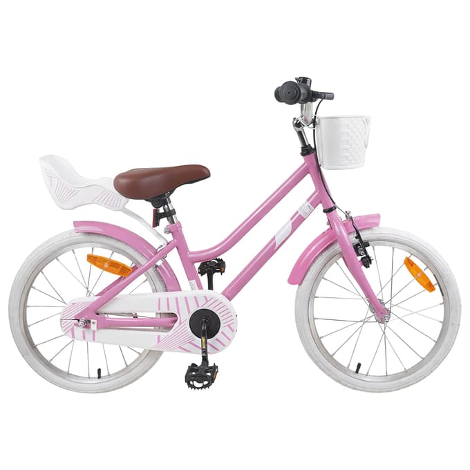 vidaXL - Kinderfiets - 18 - Inch - voor - 5-7 - jaar - oud - Licht - Roze