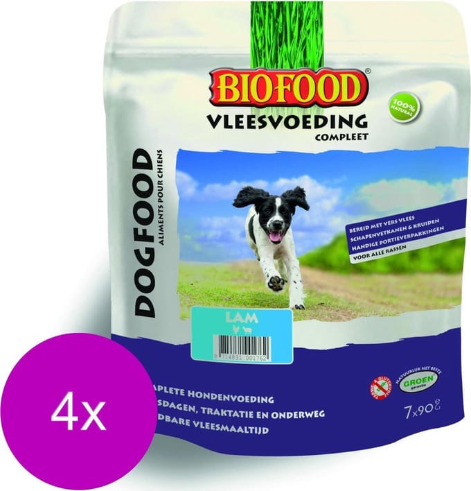 Bf Vleesvoeding Compleet - Hondenvoer - 4 x Kip Lam 800 g