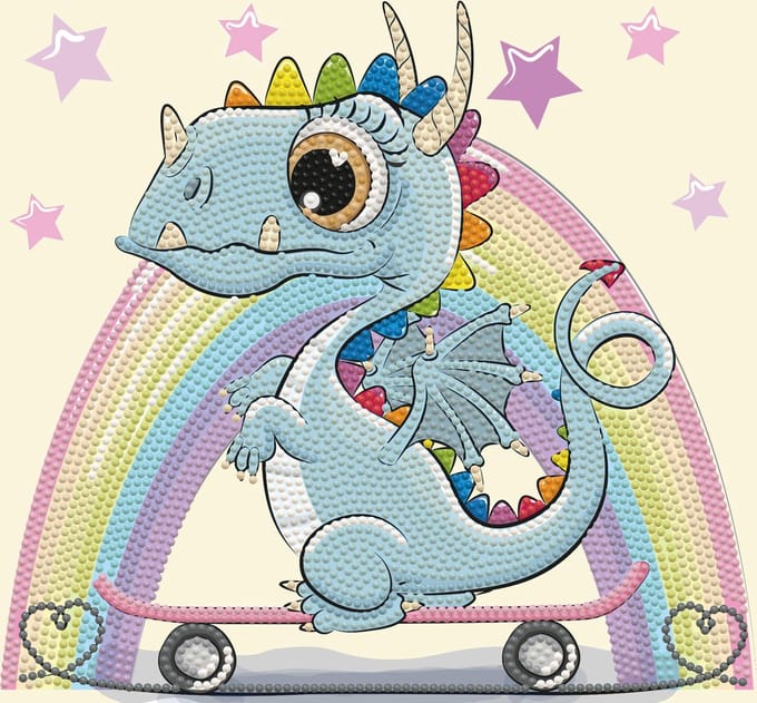 DIAMOND DOTZ Dragon Skate - Diamond Painting - 3.272 Dotz - 25x23 cm