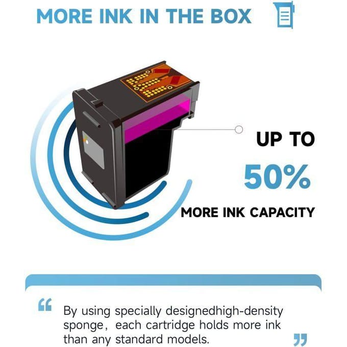Cartouche d'Encre 62 XL - Inkyeah - Noir - Compatible HP - Rendement 750 pages - Pack de 1