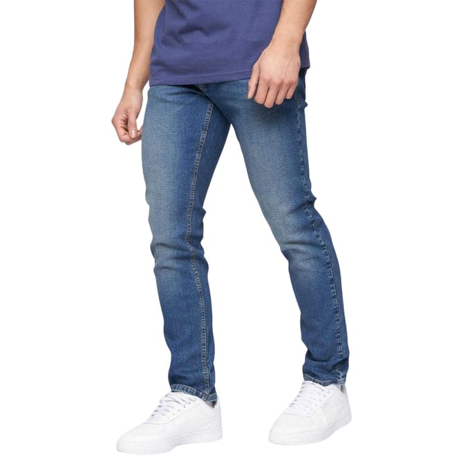 Crosshatch Heren Buraca stonewashed slim-fit jeans (Blauw)
