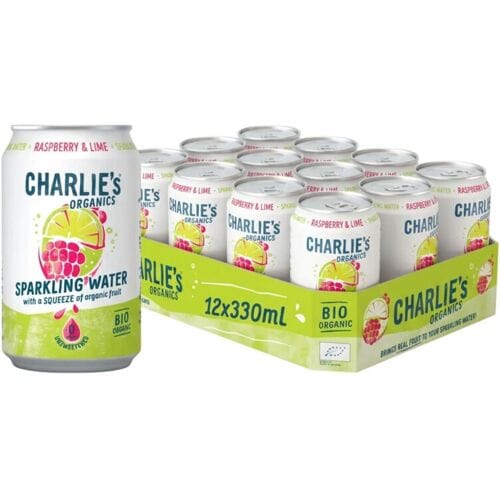 Charlie's vruchtenlimonade Raspberry & Lime, blikje van 330 ml , pak van 12 stuks