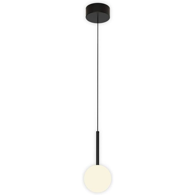 Mantra Iluminación Kelder hanglamp, 1-lamp, ijzer, zwart, glas, wit