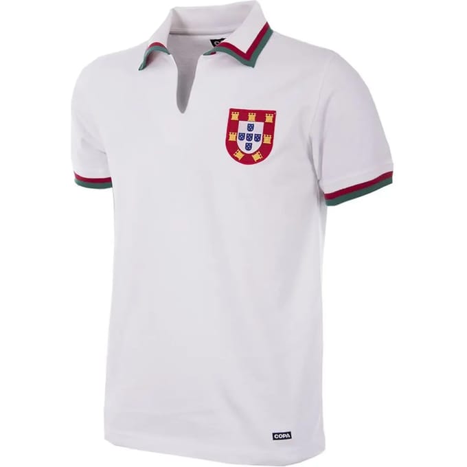 COPA - Portugal Uitshirt 1972 Retro Voetbalshirt - Heren - Wit - L