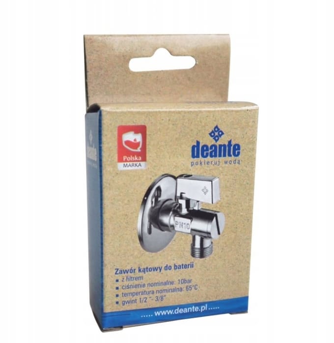 Deante Serie - Hoek Kogelafsluiter - 1/2 - 3/8 - Met Filter - Chroom