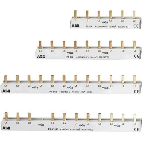 2CDL231001R1006 ABB PS3/6 1 stuk(s) 106 mm verzamelrail Phase busbar Aantal rijen 3 Meerdere kleuren 3-polig 10 mm² 1 stuk(s)