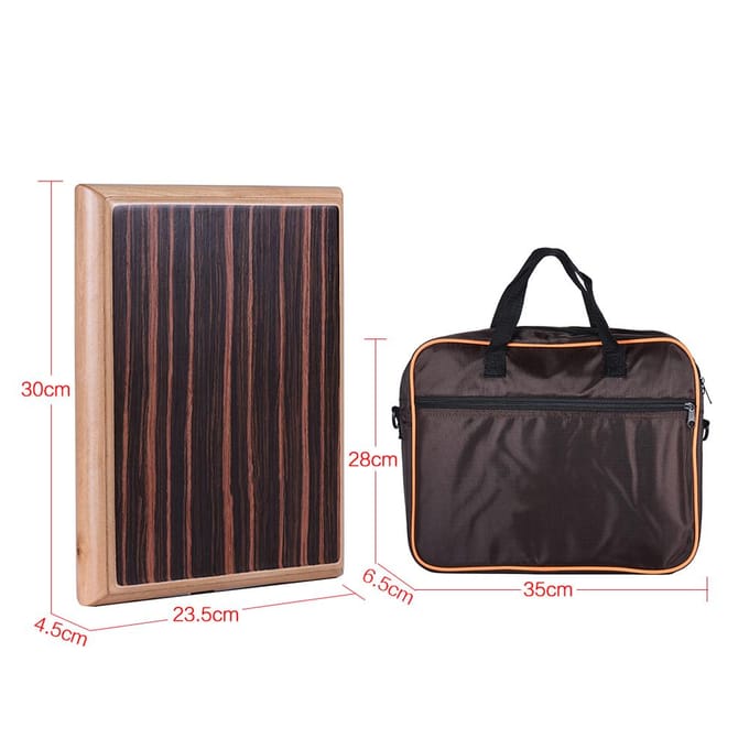 Compacte Reisdoos Drum Cajon Platte Handdrum Slaginstrument met Verstelbare Snaren Draagtas white