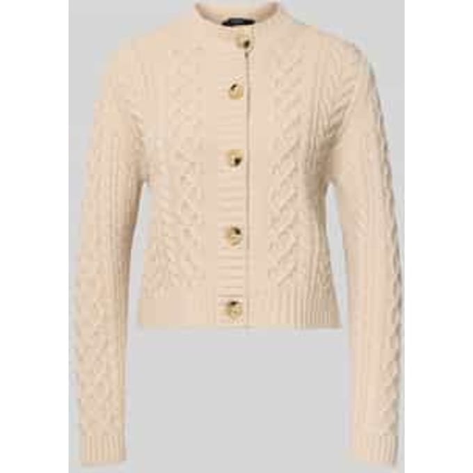 Regular fit gebreid jack van zuivere wol, model 'ABITO'
