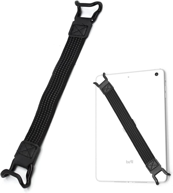 Non-slip elastische band voor tablets en e-readers van 7 tot 11 inch, stevige tablet houder, zwart