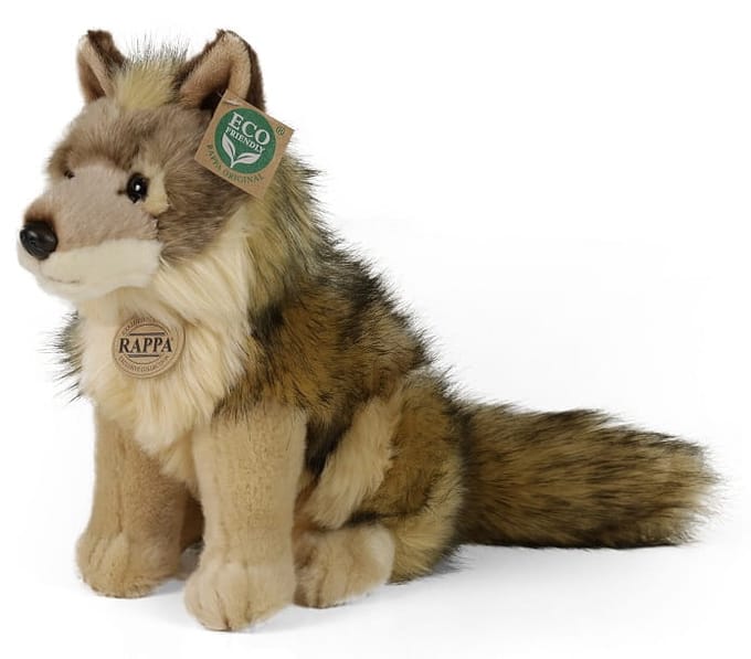 Rappa Eco Friendly - Pluche Wolf - 24 cm - Zacht Pluche - Gerecycled Materiaal