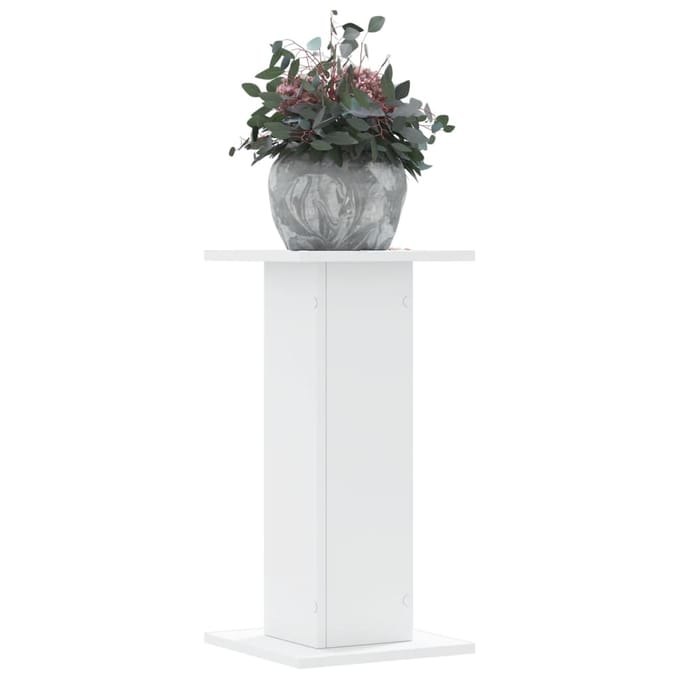 vidaXL - Plantenstandaards - 2 - st - 30x30x60 - cm - bewerkt - hout - wit