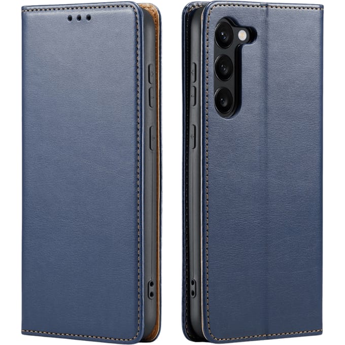 Fierre Shann Samsung Galaxy S24 Plus Slim Wallet Hoesje Blauw